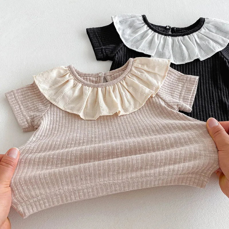 MILANCEL, nueva ropa de verano para bebés de 0 a 3T, bonita camisa de manga corta con retazos para niñas, prendas de vestir finas y cómodas para niños pequeños, Tops - imagen 5