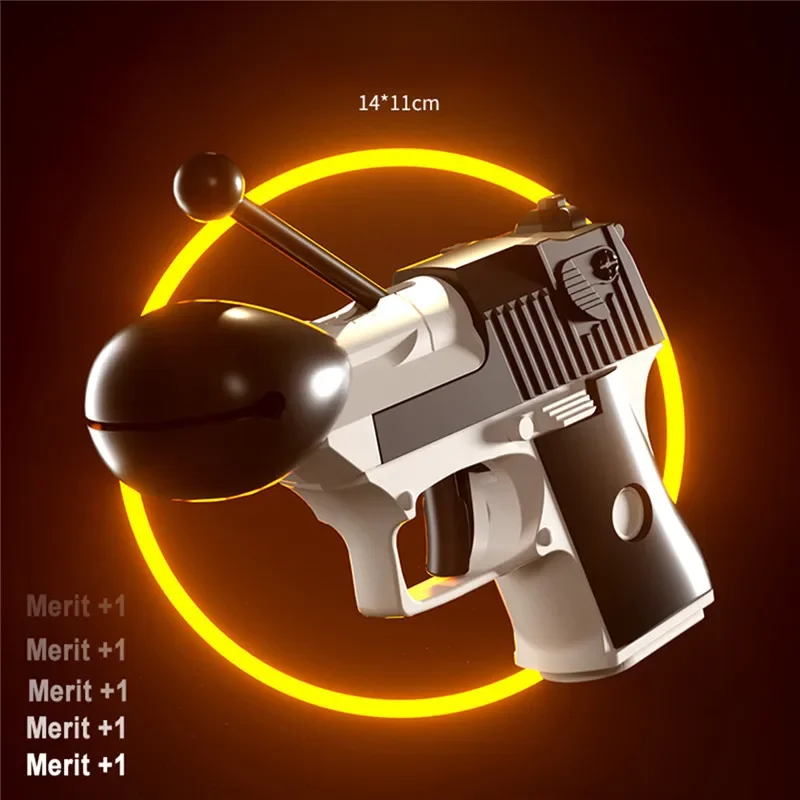 Juguete creativo para aliviar el estrés para niños y adultos, juguete sensorial con 1 pistola de rábano, pez de madera, utilería de descompresión única - imagen 2