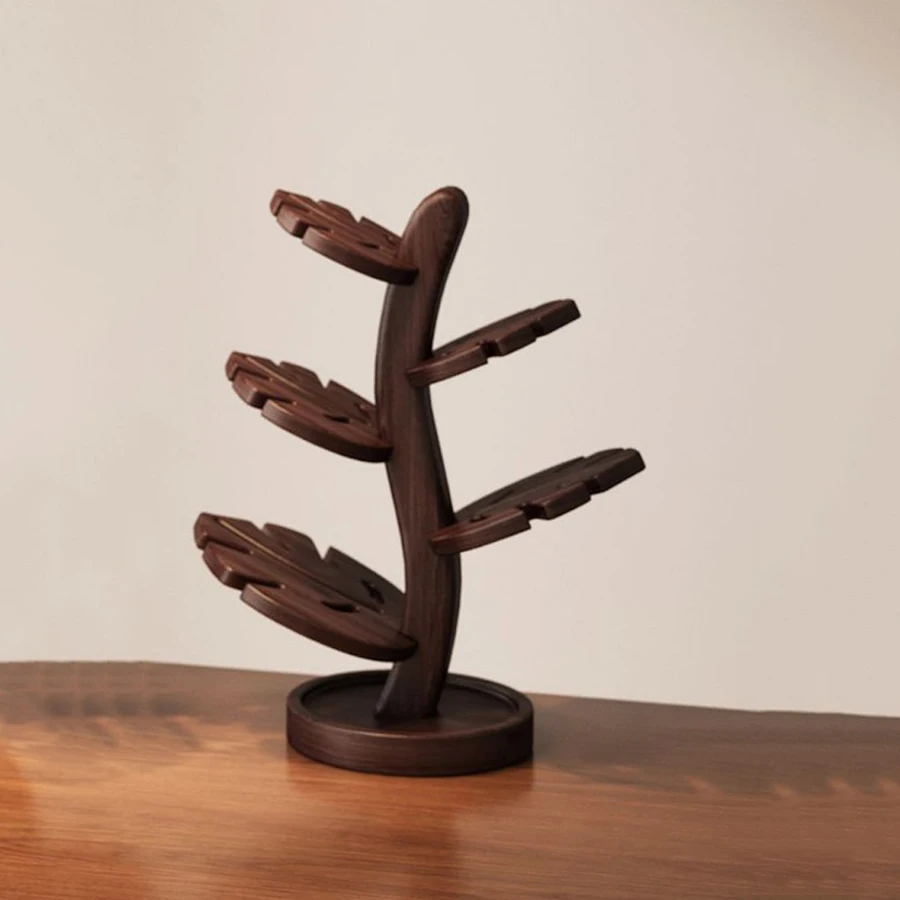 Tapete aislante de madera en forma de árbol para el hogar, decoración de mesa de comedor, tapete de cuenco grueso antiescaldado, mantel decorativo - imagen 4