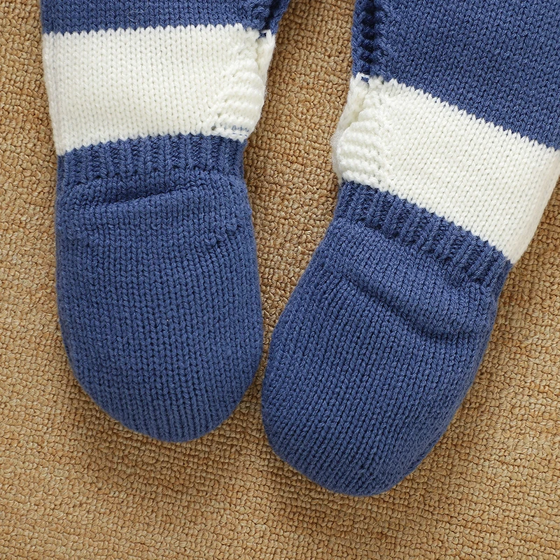 Peleles bonitos para bebé, monos, ropa a rayas azules y blancas, trajes tejidos para recién nacidos, niños y niñas, monos de una pieza para niños pequeños - imagen 5