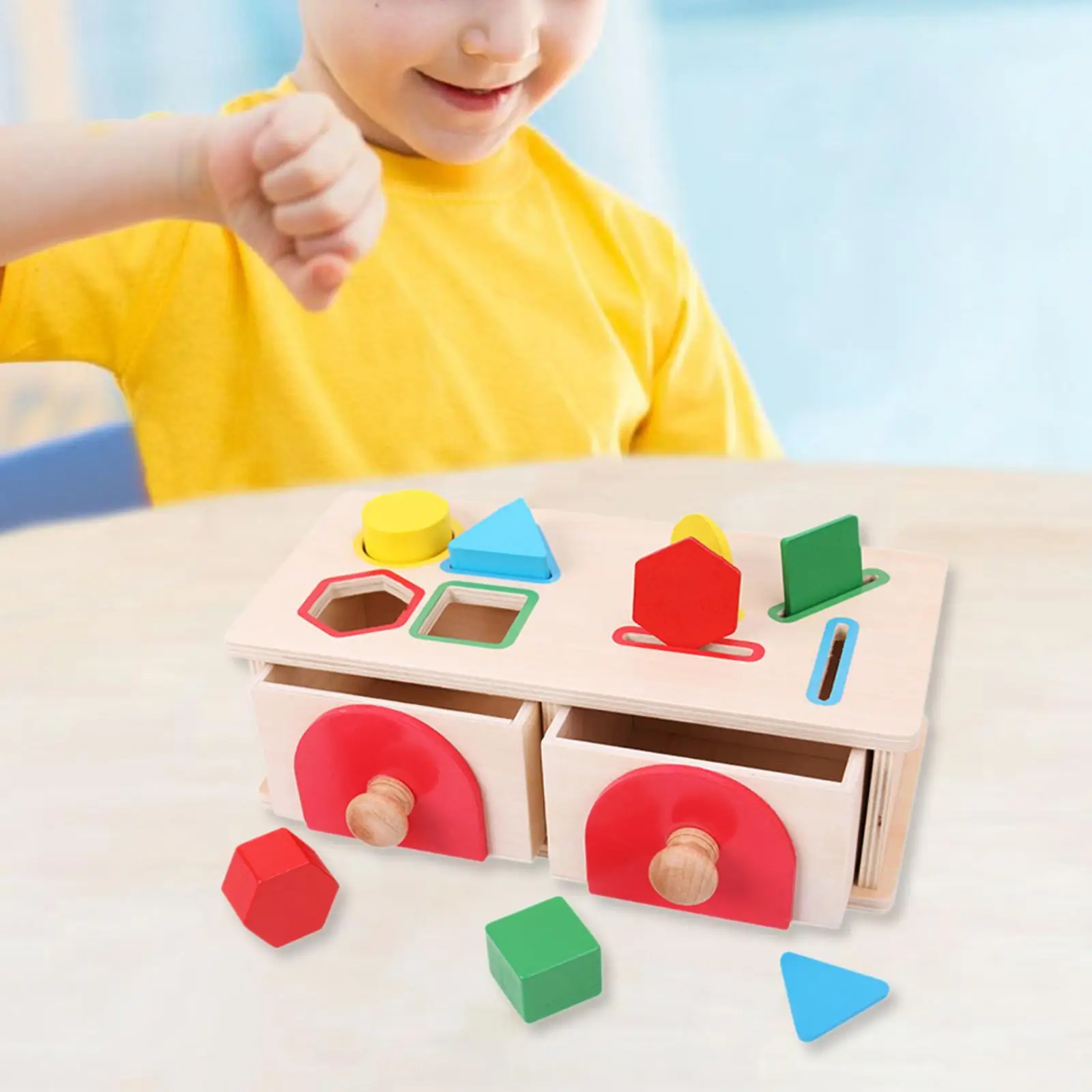 Object Permanence Box Toys Color Shape Sorting Box Developmental Toy Fine Motor Skills Sorting Matching Toy Birthday Gift