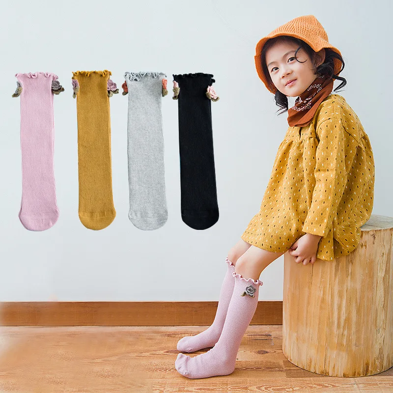 ¡¡¡Liquidación!!! Calcetines de algodón para bebés y niñas, calcetines hasta la rodilla de Estilo Princesa para niños pequeños, accesorios de ropa para niñas de 0 a 8 años