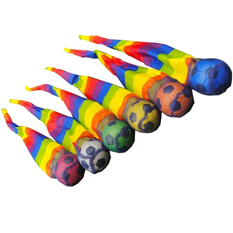 Cinta para lanzar a mano para niños, pelota de cola de arcoíris, deportes al aire libre para padres e hijos, pelota de meteorito de fútbol, juguetes de entrenamiento sensorial para chico - imagen 4