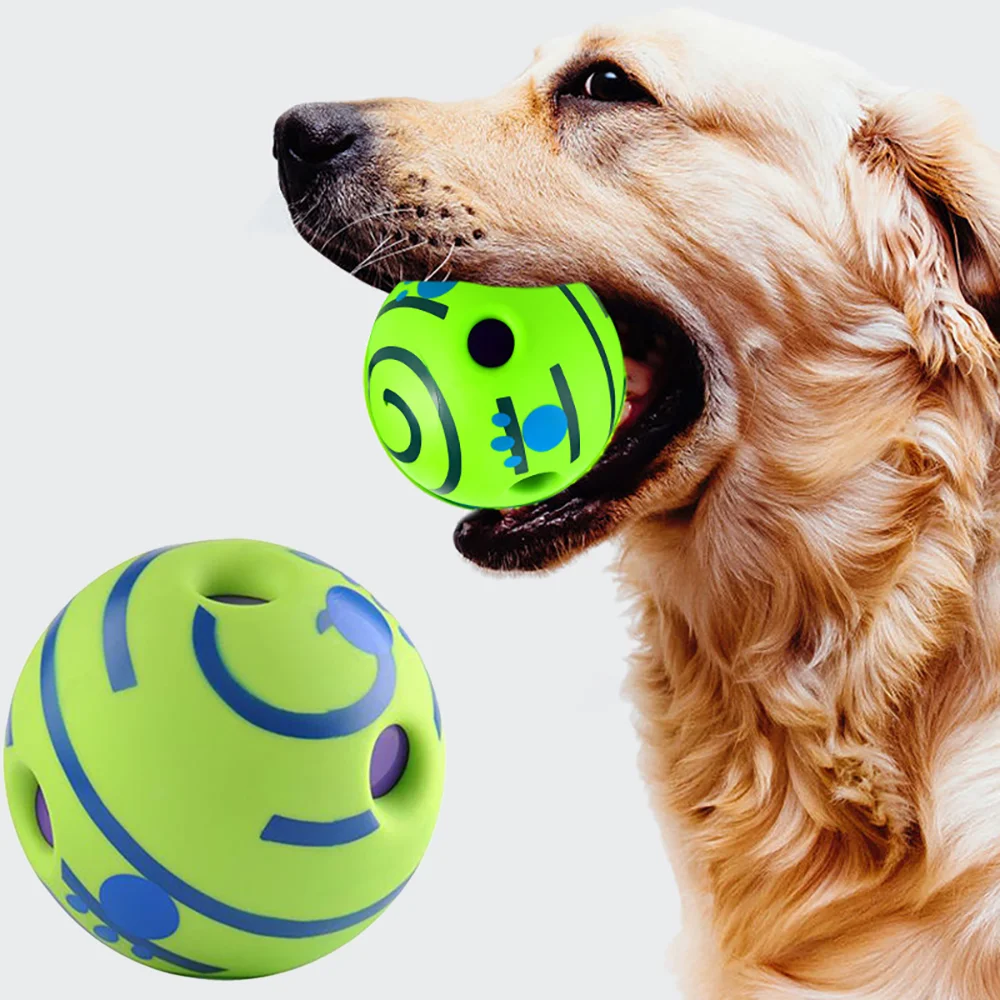 Pelota interactiva para perros con sonido Giggle, pelota de entrenamiento para mascotas, duradera, resistente a masticar para perros pequeños y grandes, juego de buscar al aire libre - imagen 3