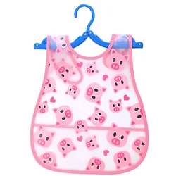 Babero impermeable ajustable con estampado infantil para bebé