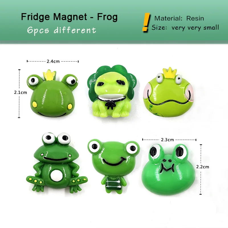 Imán de rana para nevera, dibujos animados de ranas verdes, artesanía de resina, pizarra blanca de animales, mensaje para nevera, accesorios de decoración DIY para el hogar - imagen 3
