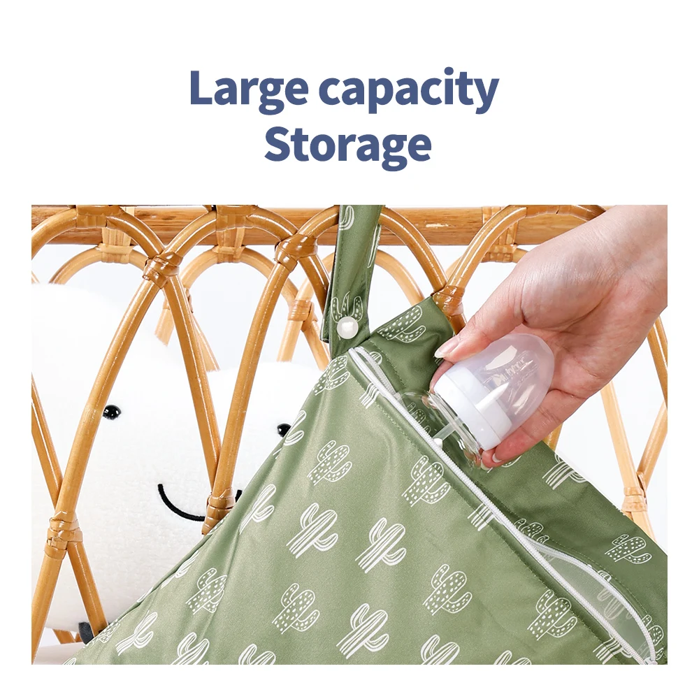 Bolsa de pañales de PUL reciclada para bebé, reutilizable, impermeable, 28cm x 36cm, 2 unidades por juego - imagen 2