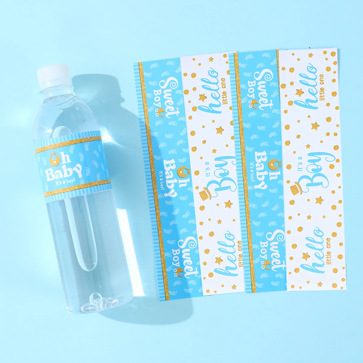 10/24 Uds botella de agua etiqueta género revelar Pastel Baby Shower autoadhesivo niño o niña pegatina de cumpleaños decoración de fiesta ﻿ - imagen 2