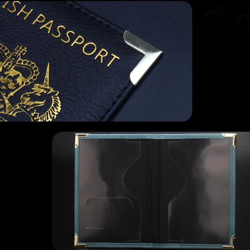 Funda para pasaporte de viaje para hombre y mujer, funda para pasaporte de cuero Pu para Reino Unido, Gran Bretaña, tarjetero británico, 1 ud. - imagen 4