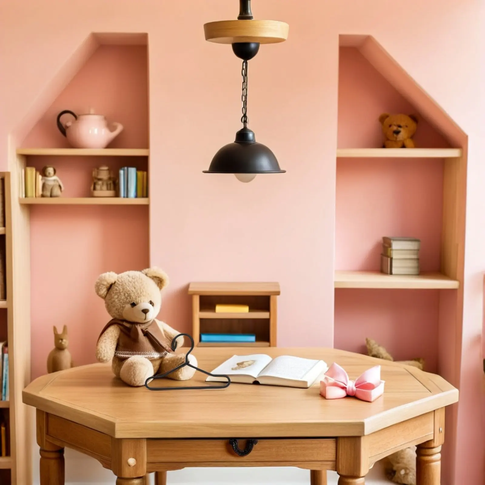 Perchas miniatura de metal para casa de muñecas – Colgadores artesanales - imagen 4