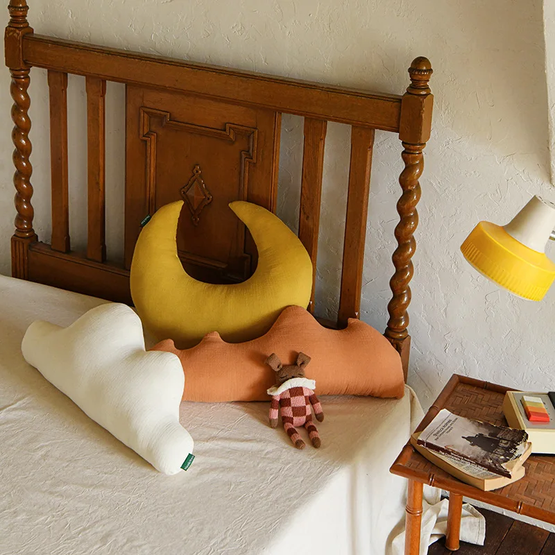 Almohada para siesta de gasa de algodón, estilo Luna, suave y calmante, almohada de lactancia, respaldo para bebé, ropa de cama, accesorios para recién nacidos - imagen 5