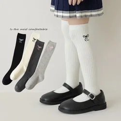 Calcetines hasta la rodilla de algodón suave para niñas Jacquard
