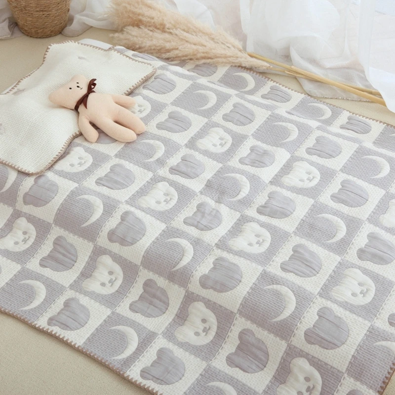 Mantas con estampado dibujos animados para otoño e invierno, Sábana cama, decoración versátil para guardería, QX2D - imagen 2