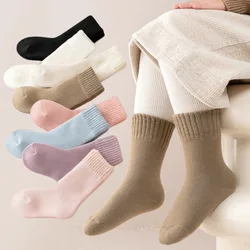 Calcetines térmicos hasta la rodilla de lana gruesa para niños y niñas