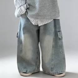 Pantalones cargo de mezclilla para niño – Jeans anchos cómodos