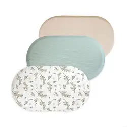 Ropa cama elástica para cochecito bebé D7YD, sábanas ajustadas microfibra suave, transpirables para bebés