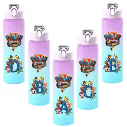 Nueva botella de agua de la Patrulla Canina, Anime Skye Chase Marshall, portátil para exteriores, botellas grandes de plástico para bebidas para niños, taza deportiva para estudiantes, regalo