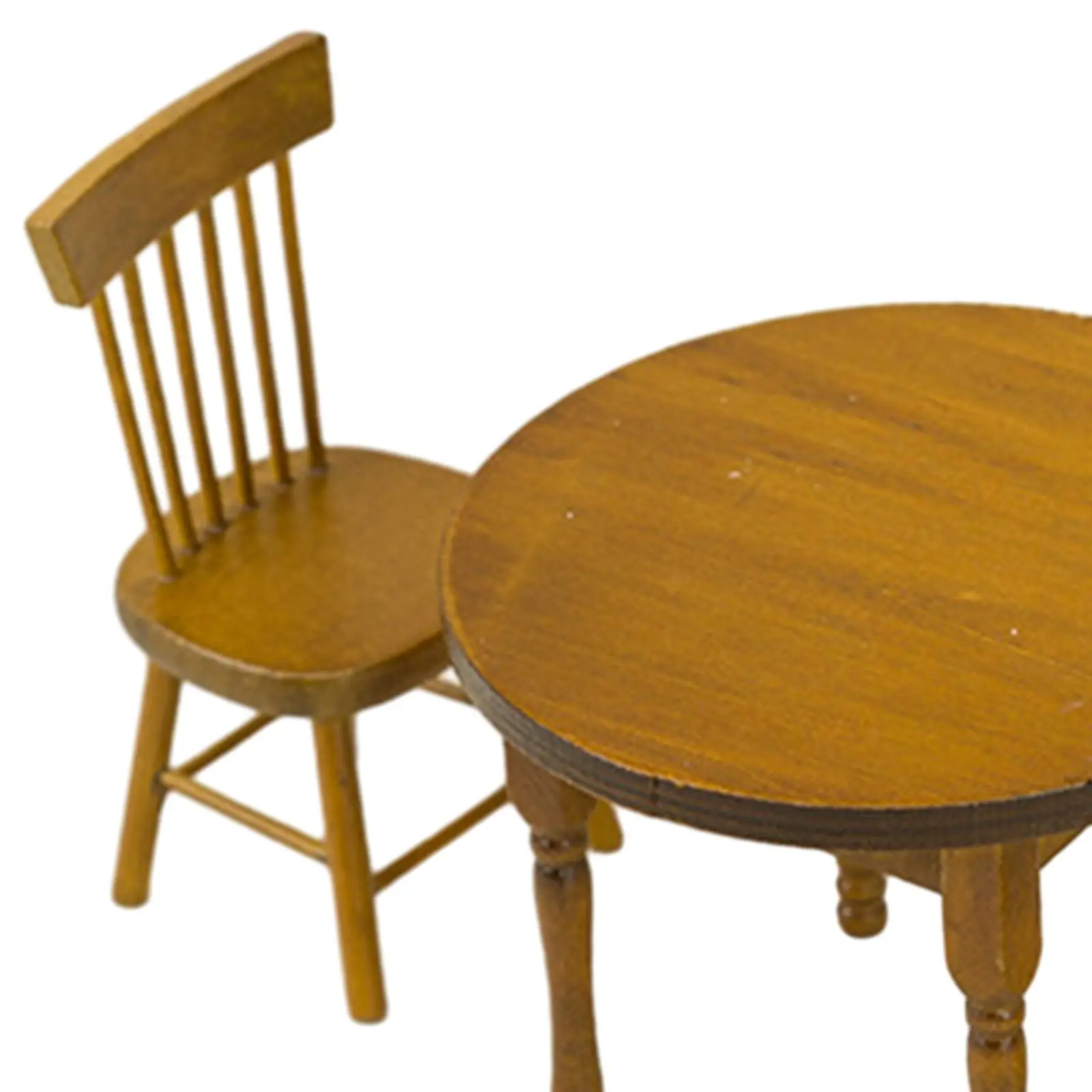 Dollhouse Decoration Accessories Boys Girls Scene Gift Wooden Dining Table Chair