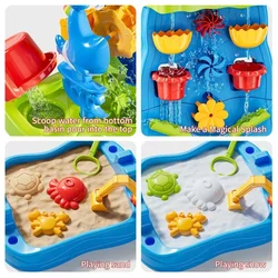 Mesa de agua y arena sensorial doble cara exterior para niños