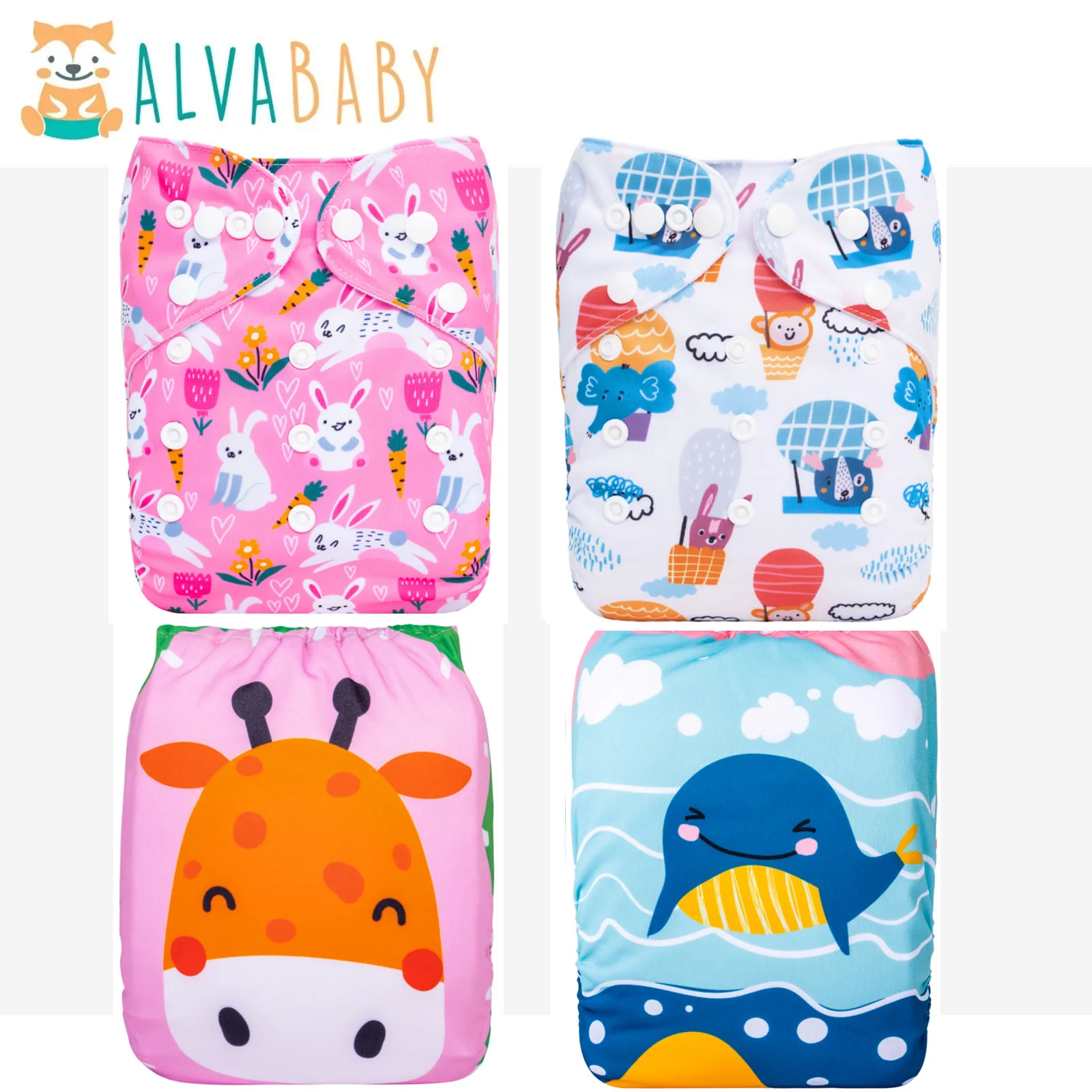 ALVABABY Carcasa de pañal reutilizable bebé con bolsillo lavable