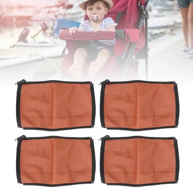 Fundas de cuero PU para manillar de cochecito, cubierta de mango de cochecito lavable y de cuero PU, elástica, antideslizante, cómoda para bebé - imagen 4