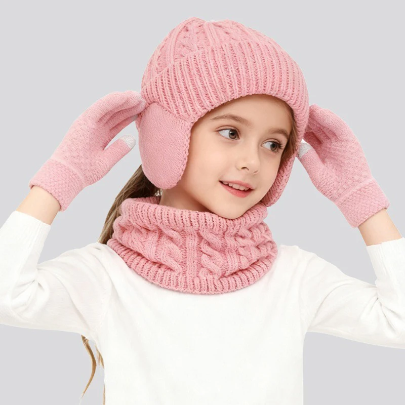 Conjunto de invierno infantil: gorro, bufanda y guantes térmicos - imagen 4