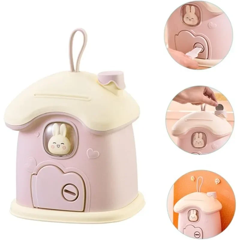 Piggy Bank for Kids with Keys Girls Money Saving Bank with 3D DIY Cartoon Sticker Mushroom Piggy Money Coin Bank Gift for Boy - imagen 4