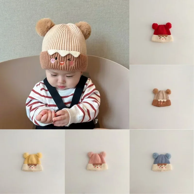 Lindo Kawaii invierno cálido sombrero de bebé para niños niñas dulce encantador dibujos animados niño gorro de ganchillo Otoño Invierno sombreros de punto al aire libre - imagen 2