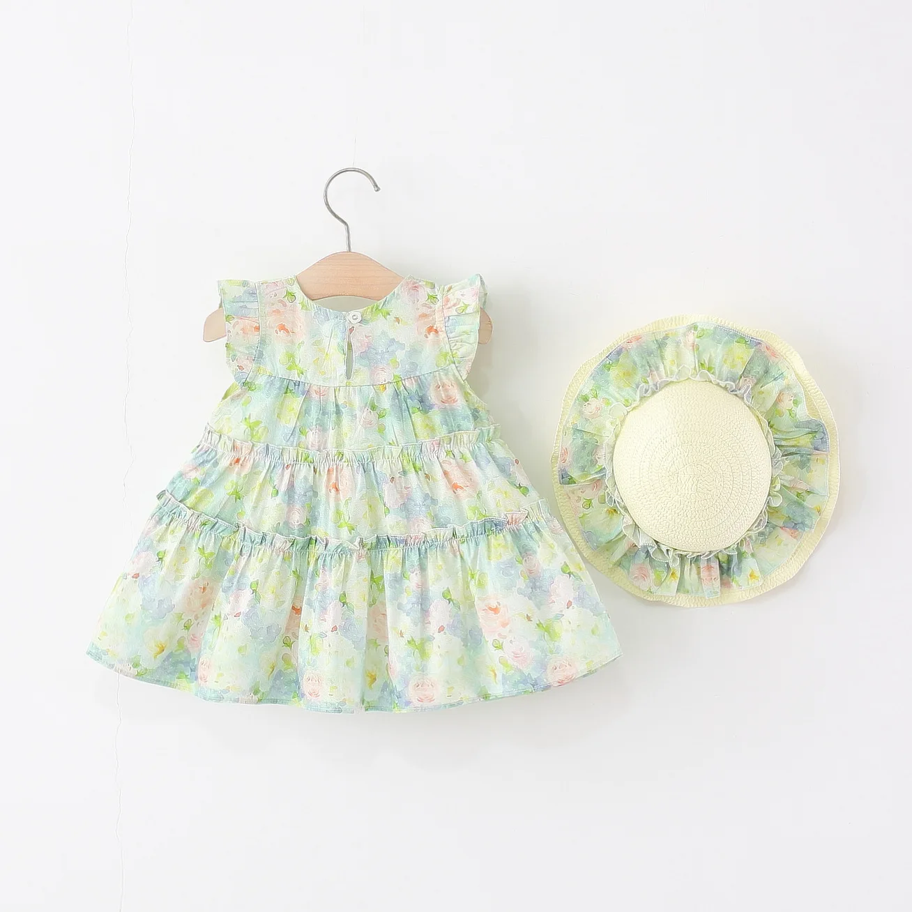 Vestido de flores algodón sin mangas para niña verano - imagen 2