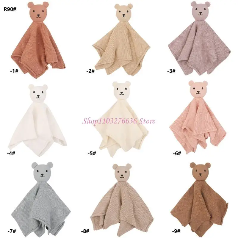 R6FD calmar apaciguar toalla oso lindo juguete para acurrucarse recién nacidos bebé muñecos sueño reparador
