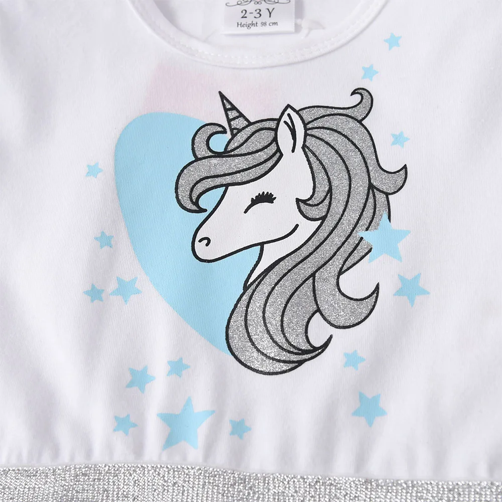 Vestido princesa niña manga larga unicornio algodón - imagen 2