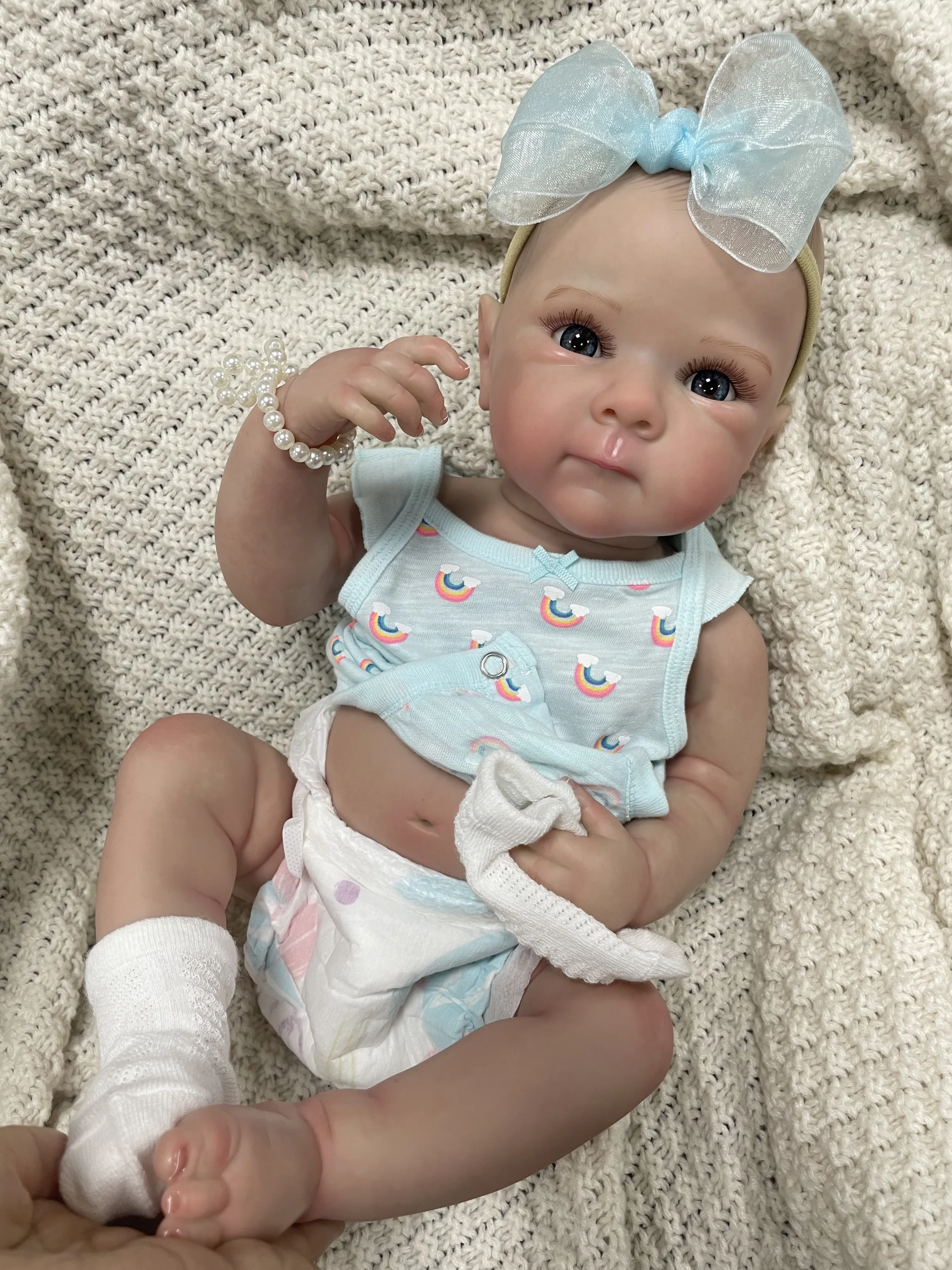 Bettie-Muñeca Reborn lavable de vinilo de silicona para niña, cuerpo completo de 18 pulgadas, con pelo realista pintado, juguetes para bebé, regalo de Navidad