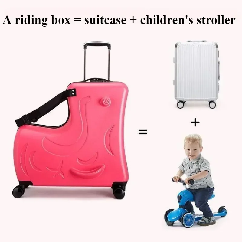 Maleta scooter infantil con asiento y rueda giratoria 360 - imagen 3
