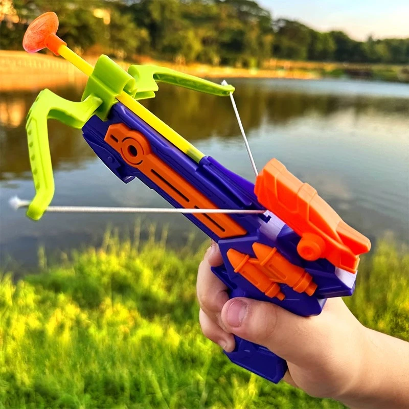 Juego de pistola de juguete con ventosa para niños, lanzador de arco y flecha, juguetes de tiro divertidos para niños pequeños, juego interior y exterior, pistola de juguete segura - imagen 2