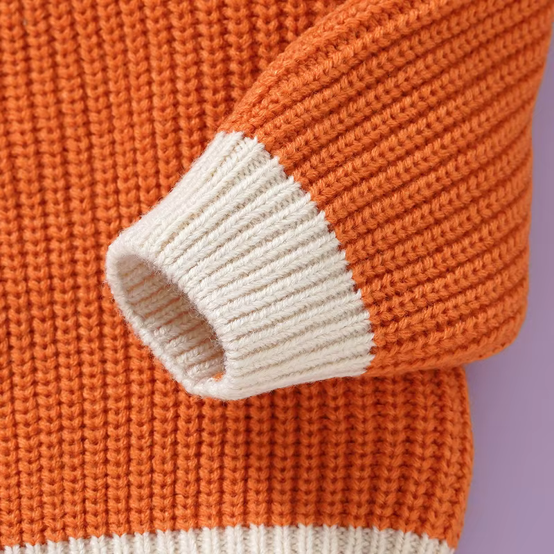 Jersey de punto invierno para niñas pequeñas en color naranja - imagen 2
