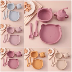 Dihes Set Vajilla Silicona Bebé con Plato, Cubiertos y Vaso