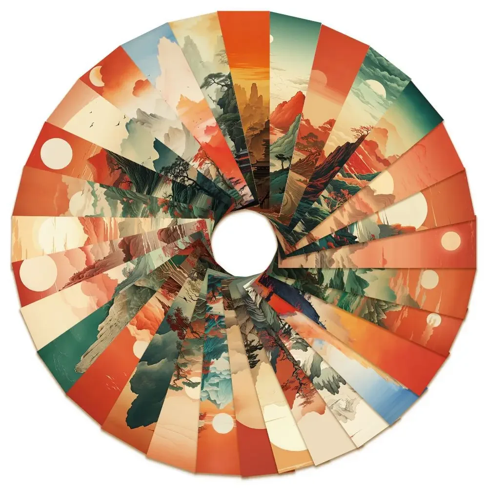 30 Uds. Marcapáginas de estilo antiguo de lago y montaña, decoración artesanal, tarjeta de pintura de paisaje chino, tarjeta de anotación de libro de lectura - imagen 5