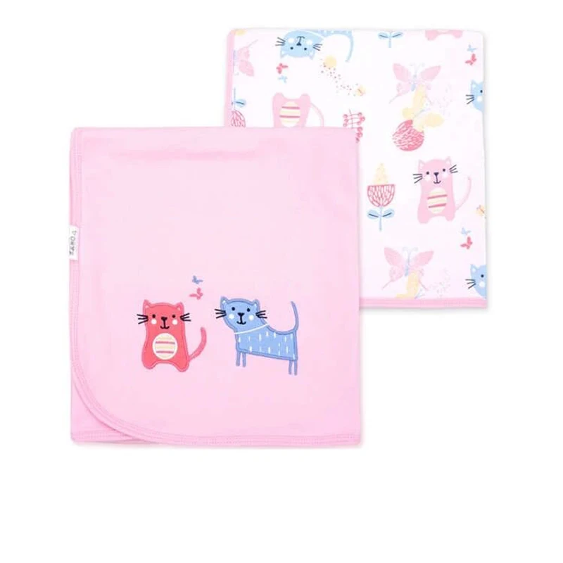 Manta de algodón para recién nacido, manta de bebé de estilo de dibujos animados, manta suave de doble capa para siesta para niños de guardería, ropa de cama, manta para cochecito de bebé
