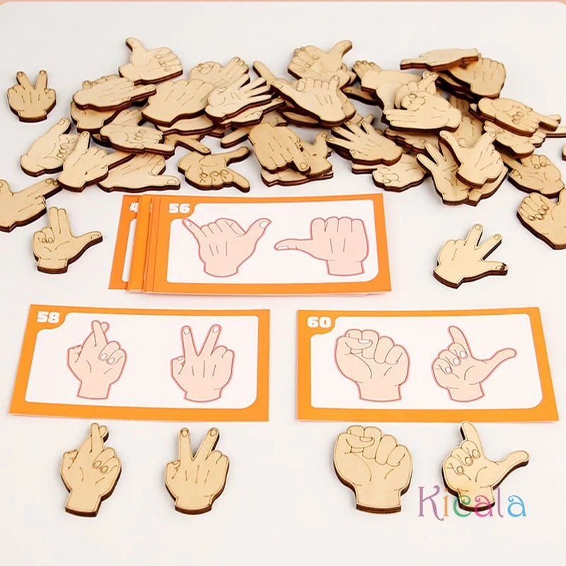 Rompecabezas educativo Montessori de gestos a juego, juguete de enseñanza, bloques de escritorio para niños, rompecabezas a juego, juguetes de aprendizaje para niños, regalos - imagen 2