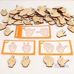 Rompecabezas Montessori de gestos para niños