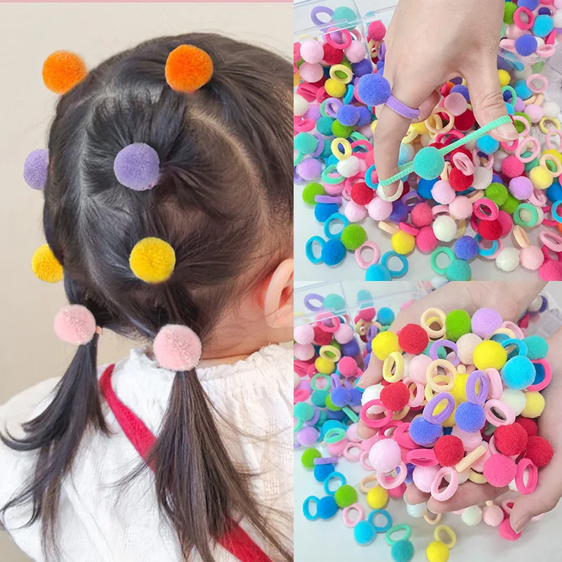 Gomas de pelo de felpa para coleta de niña