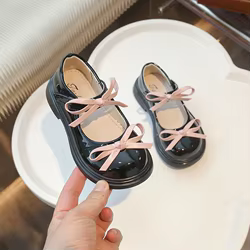 Sandalia de cuero antideslizante para niña – estilo otoño elegante