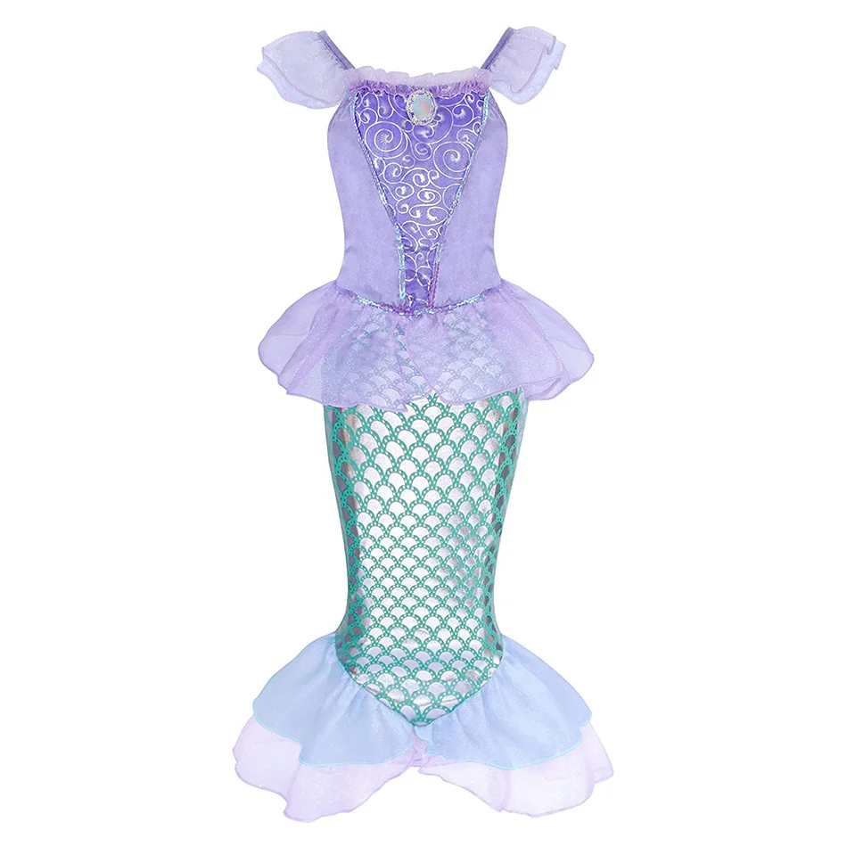 Vestido de princesa para niñas pequeñas, disfraz de sirena Elsa, disfraz de Reina de la nieve para niños, vestido Maxi de malla de Navidad, ropa de Carnaval - imagen 4