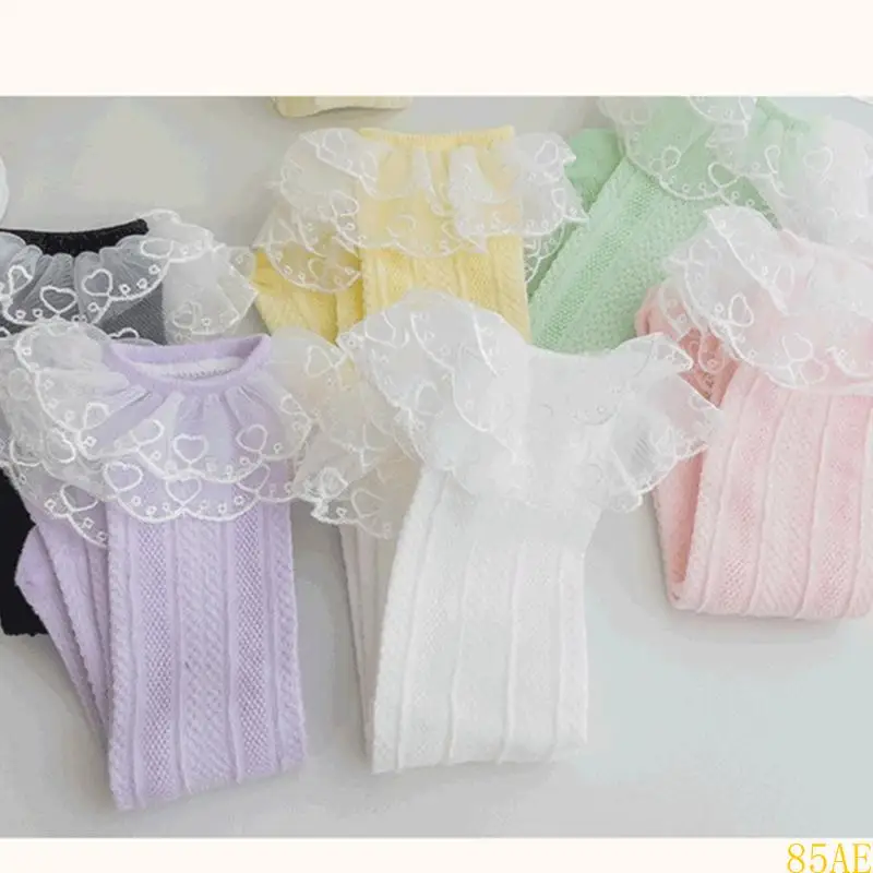 Calcetines pantorrilla encaje 85ae para chicas adolescentes Bowknot calcetines botas altas calcetines pierna - imagen 2