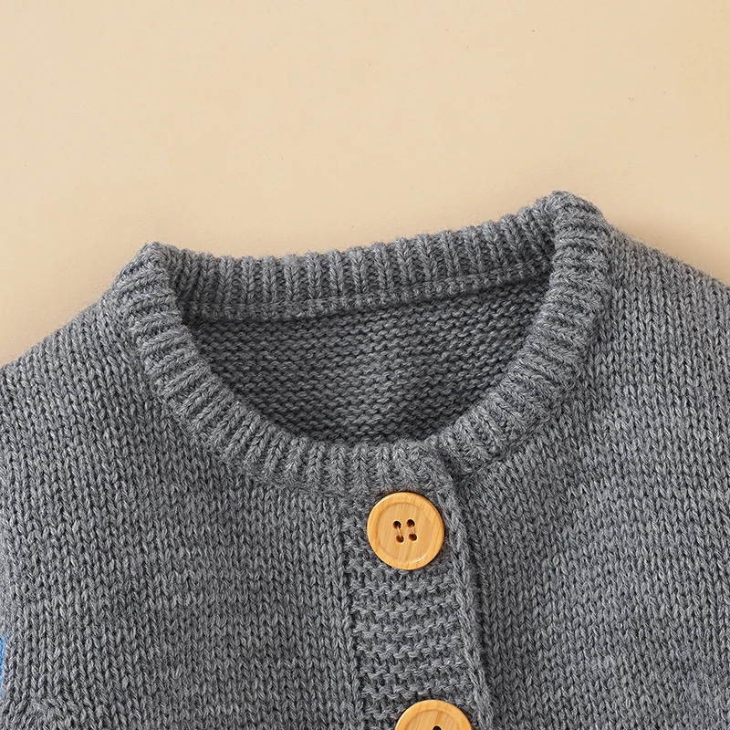 Suéter de punto para bebé recién nacido, ropa para niños pequeños de 0 a 18M, Tops, chaqueta a rayas a la moda, cárdigan de manga larga para niño y niña, otoño - imagen 3