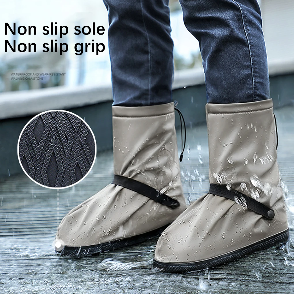 1 par de cubrezapatos impermeables antideslizantes para deportes al aire libre, accesorios protectores para carreras y senderismo, café para mujer S - imagen 5