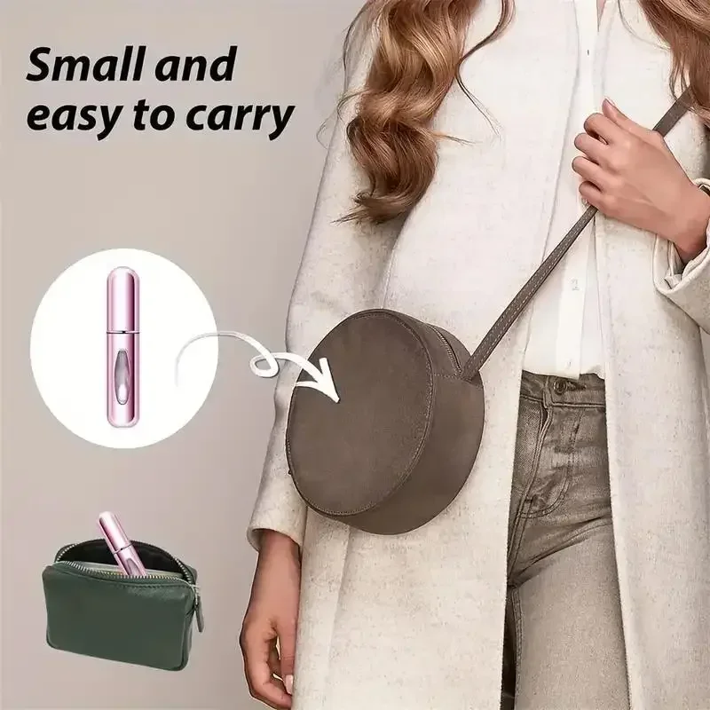 Mini contenedor de líquidos atomizador de Perfume portátil de aluminio de 5ml para cosméticos, botella rellenable vacía de alcohol en aerosol - imagen 3