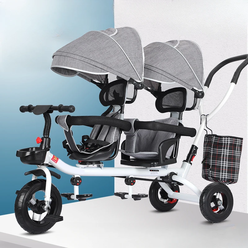 Cochecito doble bidireccional plegable para gemelos multifuncional - imagen 3