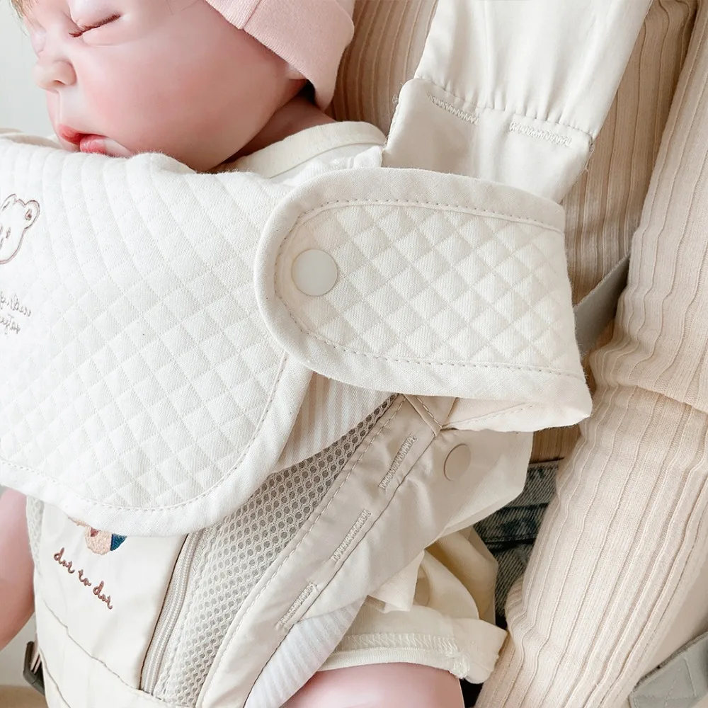 3 unids/set Baberos impermeables para bebé, toalla de Saliva muselina, hombrera algodón, cojín morder, accesorios paño eructar niña - imagen 5