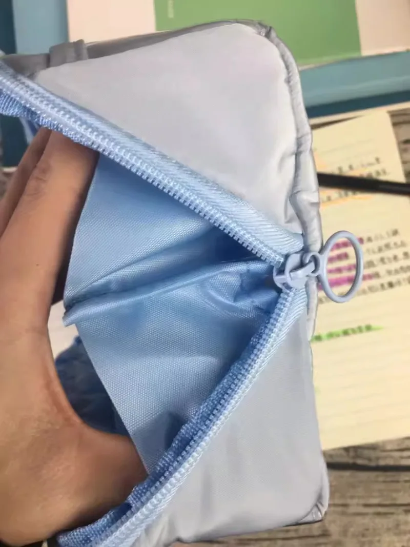 180 °   Estuche para lápices con apertura grande, se puede colocar, plano en el escritorio, bolsas para bolígrafos negros de café para estudiantes, organizador de papelería, estuche para lápices - imagen 4